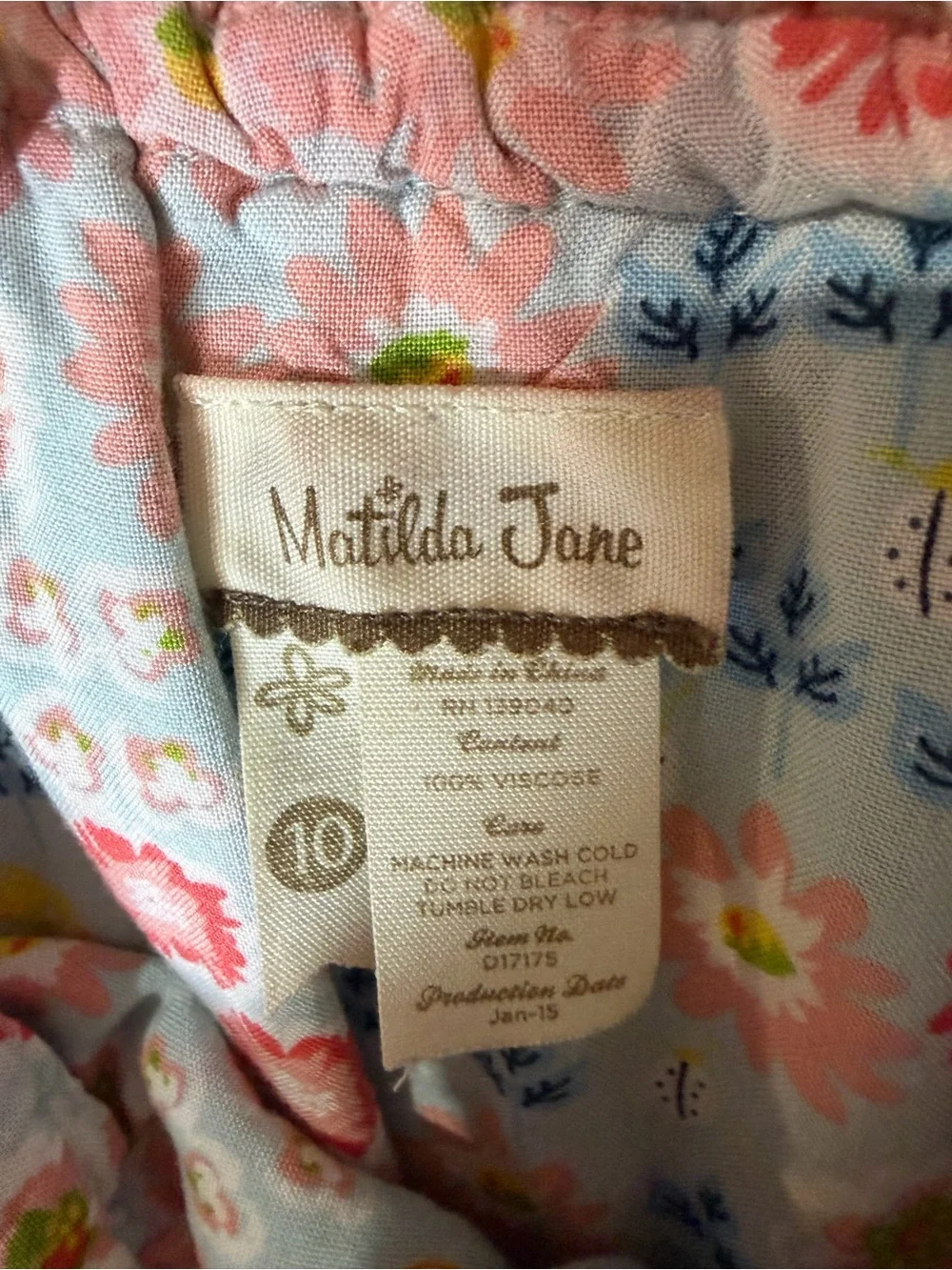 Matilda Jane Floral Print Ruffle Flounce Boho Dress Pockets Girls Size 10